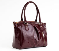 Thumbnail for GUNAS NEW YORK - Madison - Burgundy Croc Vegan Bag - 1 COLOR -