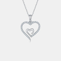 Thumbnail for Moissanite 925 Sterling Silver Heart Pendant Necklace