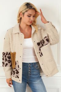 Thumbnail for Leopard Snap Down Collared Jacket - T - 1 COLOR -