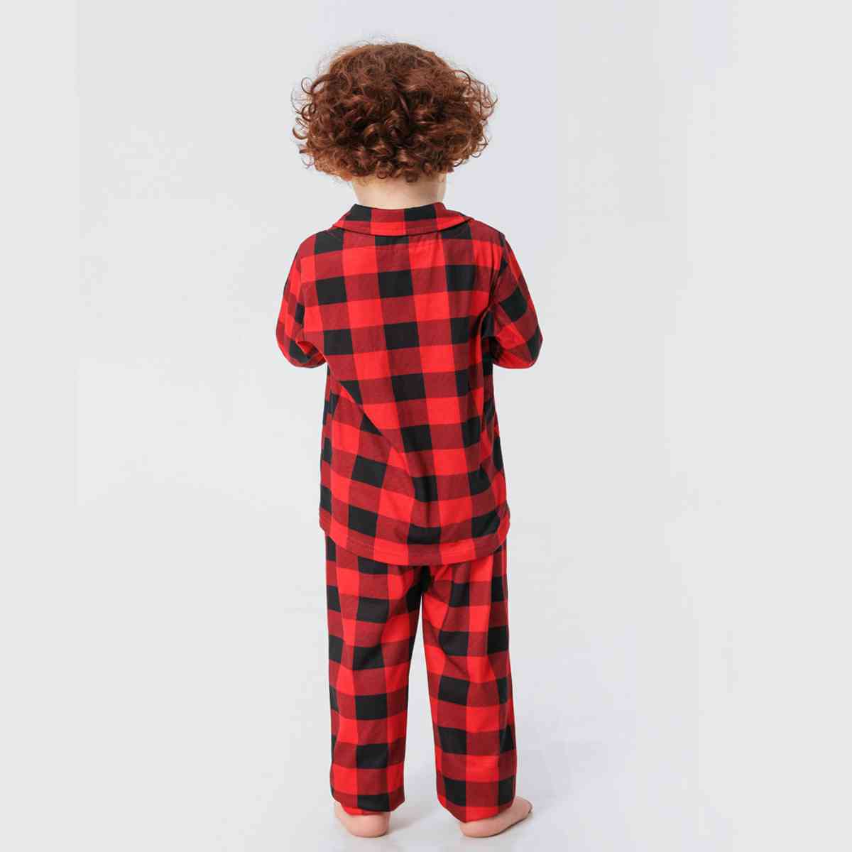 BOY Plaid Collared Neck Shirt and Pants Set - T -