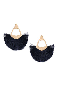 Thumbnail for Riah fashion - Fan Tassel Post Dangle Earrings - 15 COLORS -