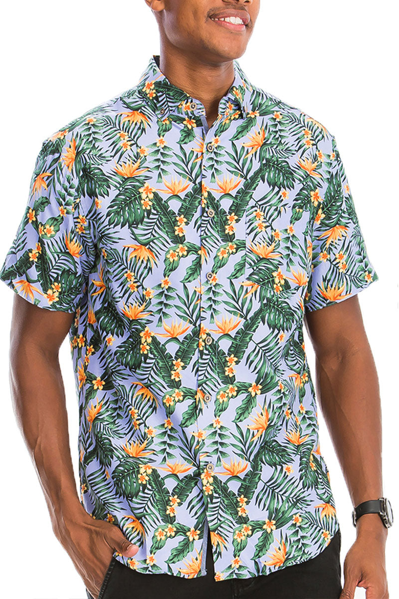 WEIV - Digital Print Hawaiian Short Sleeve Shirt -