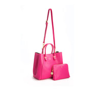 Thumbnail for GUNAS NEW YORK - Jane - Hot Pink Vegan Leather Satchel with dust bag - 1 COLOR -