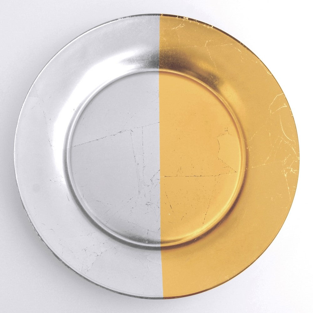 GILT - MEZZO Set/4 Gold/Silver Salad Plates -