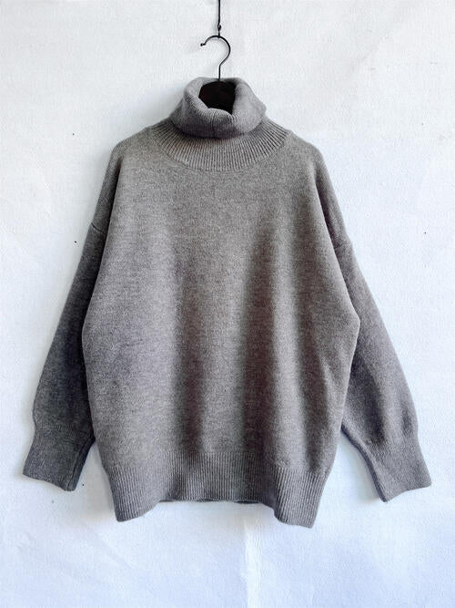 Turtleneck Long Sleeve Sweater - 1 OVERSIZE - T - 6 COLORS -