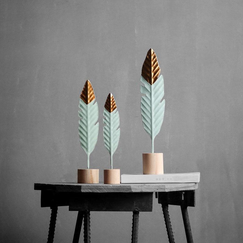 Modern Feather Wooden Miniature Figurines - 3 SIZES -