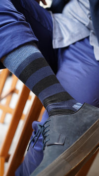 Thumbnail for Men's Azure Stripe Socks - 1 COLOR -