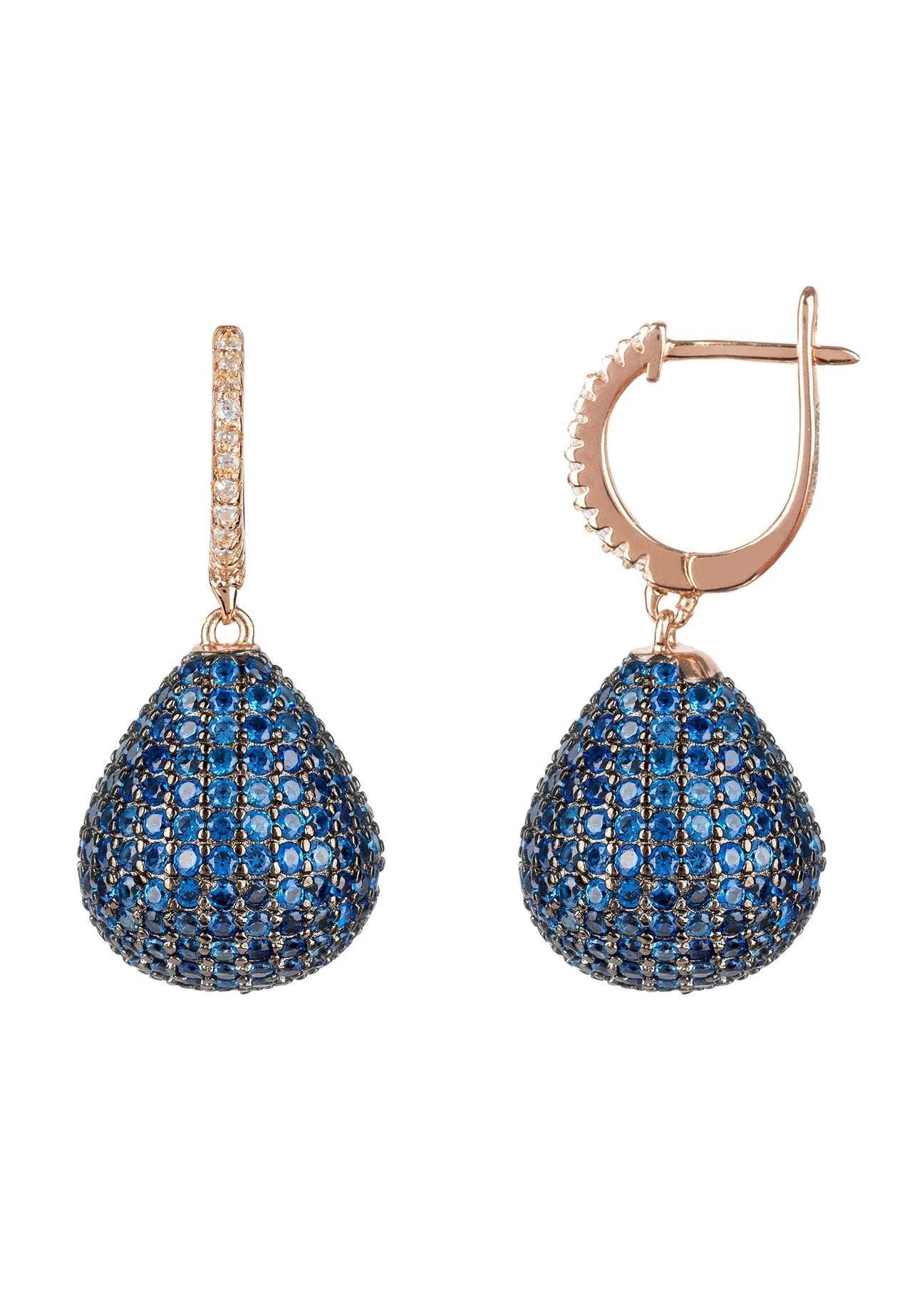 LATELITA - Valerie Pear Drop Gemstone Earring Rosegold Sapphire Blue -