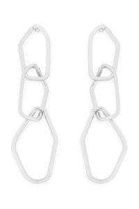 Thumbnail for Distort Chain Dangle Drop Earrings - 2 FINISHES -