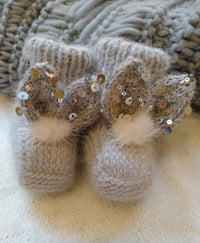 Thumbnail for Baby Bubble - Booties With Bunny Ears and Pompoms - 1 COLOR -