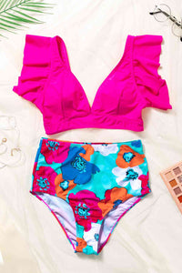 Thumbnail for Cropped Swim Top and Floral Bottoms Set - 1 COLOR -