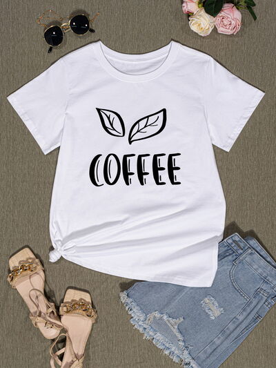 COFFEE Round Neck Short Sleeve T-Shirt - T - 3 COLORS -