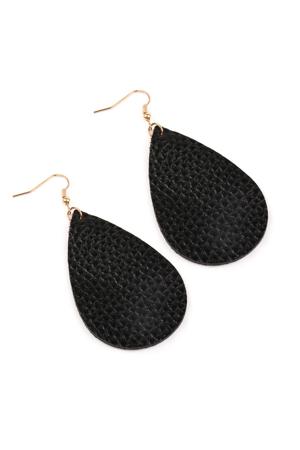 Teardrop Leather Earrings - 18 COLORS -