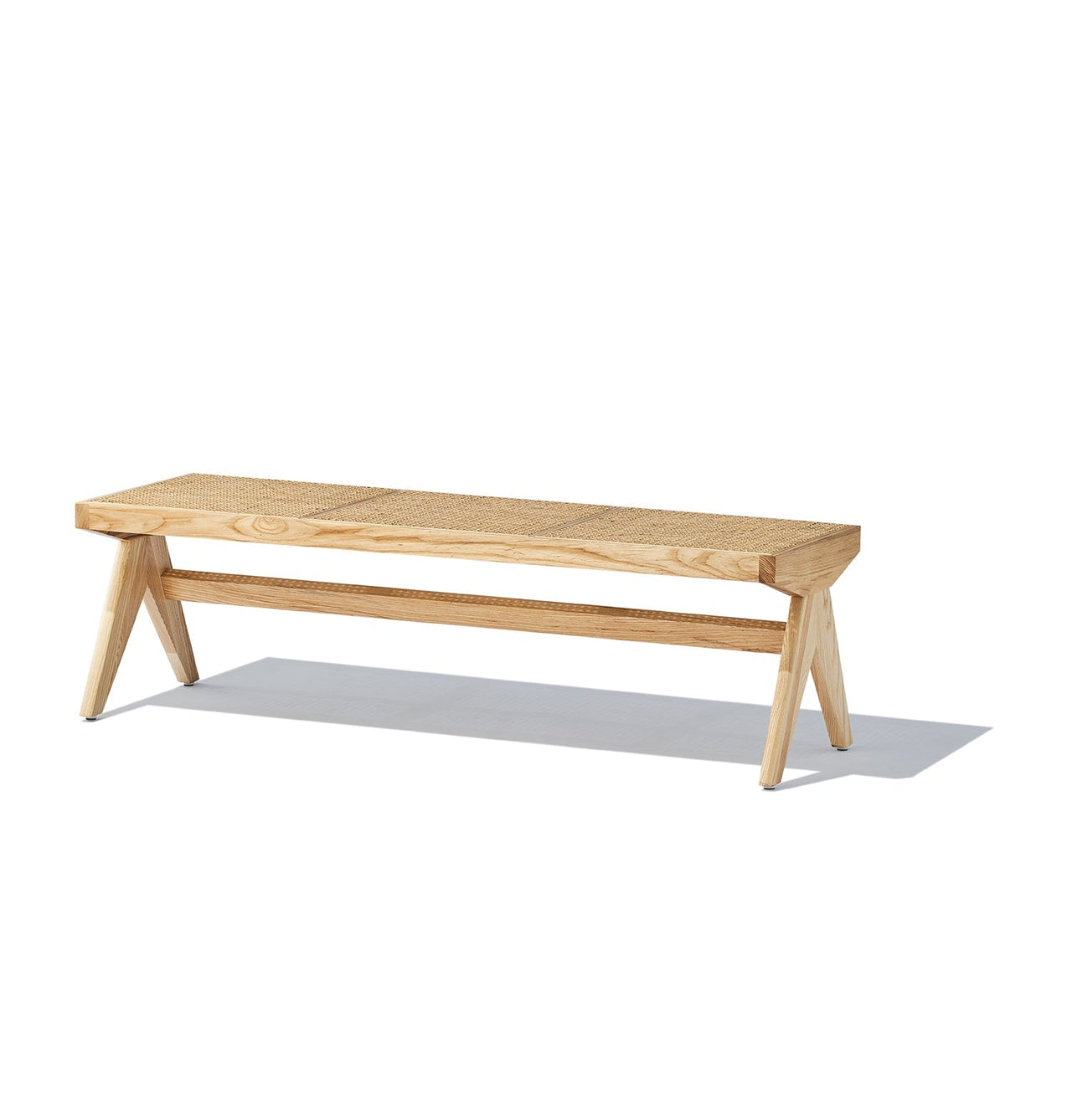 GFURN - Célia Bench - Ash & Natural Rattan -