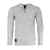 Thumbnail for Men’s Long Sleeve Double Layered Y-Neck Fashion Henley - 1 COLOR