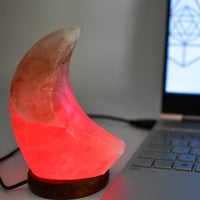 Thumbnail for White Quartz - Himalayan Salt Moon Lamp - 2 COLORS - EMITS 7! -