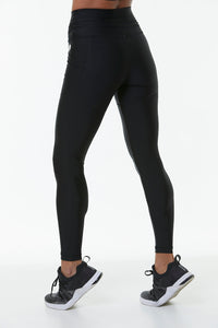 Thumbnail for Hellokini - Maya Black High Waisted Shiny Leggings -