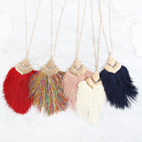 Thumbnail for Arrow Shaped Tassel Pendant Linked Necklace - 10 COLORS -