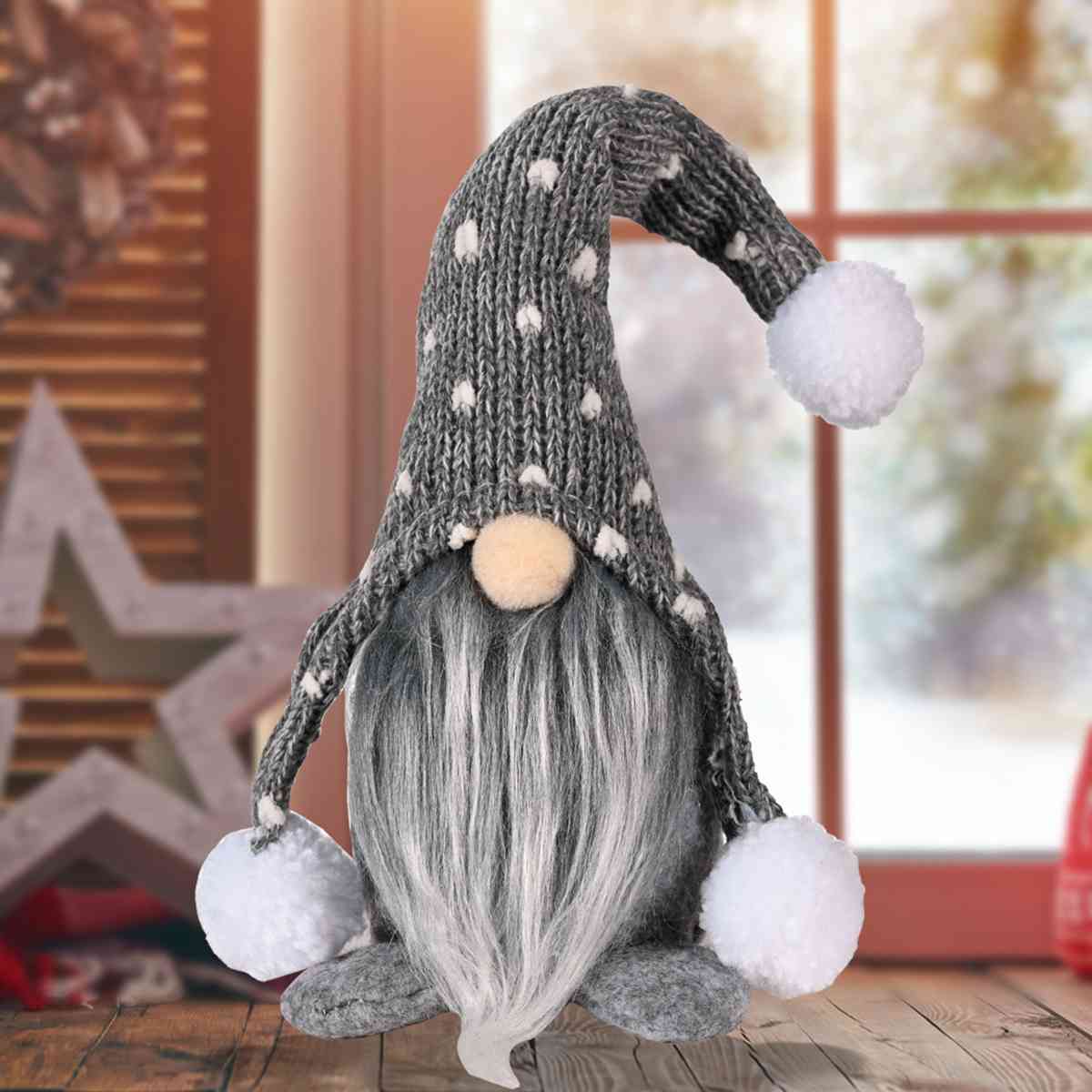 Pom-Pom Trim Christmas Gnomes - 10.6" - [5-10 DAY DELIVERY] - T - 5 COLORS -