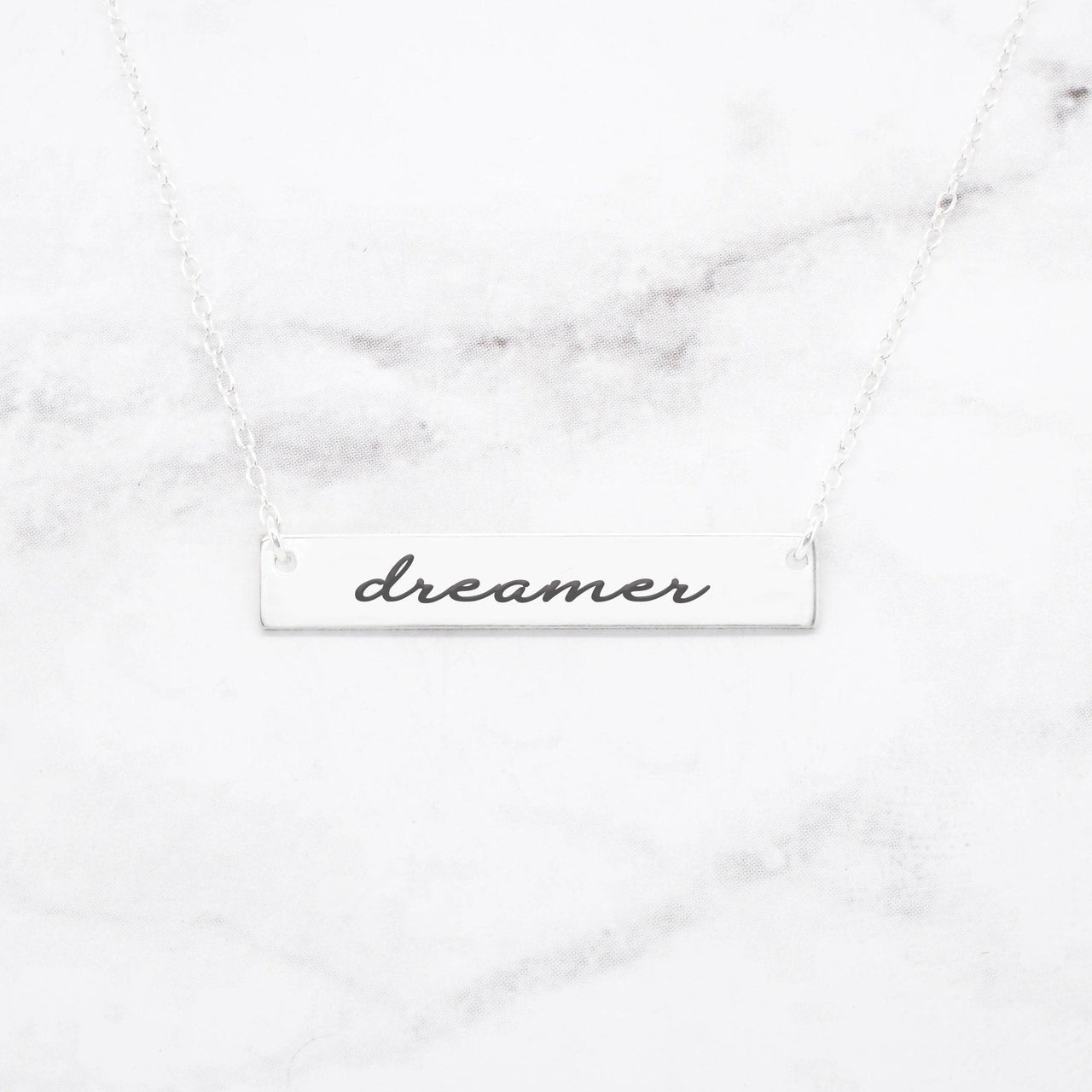 Dreamer Necklace - Rose Gold Bar Necklace -