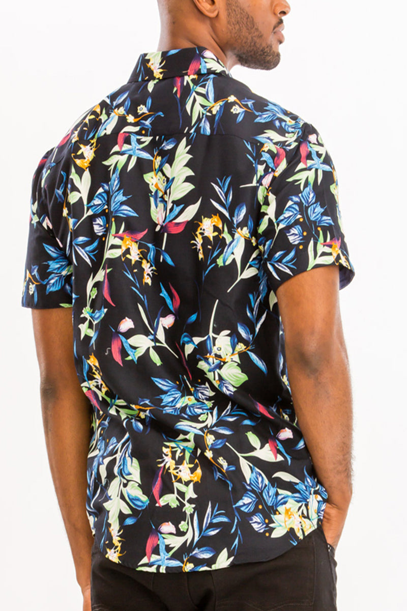 WEIV - Digital Print Hawaiian Short Sleeve Shirt -