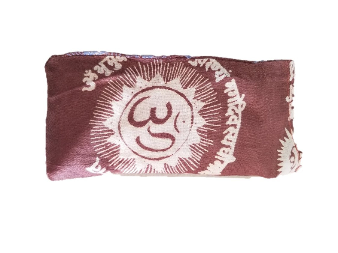 OMSutra - Silk Eye Pillow - Flax seed filled - OM Design - 4 COLORS -