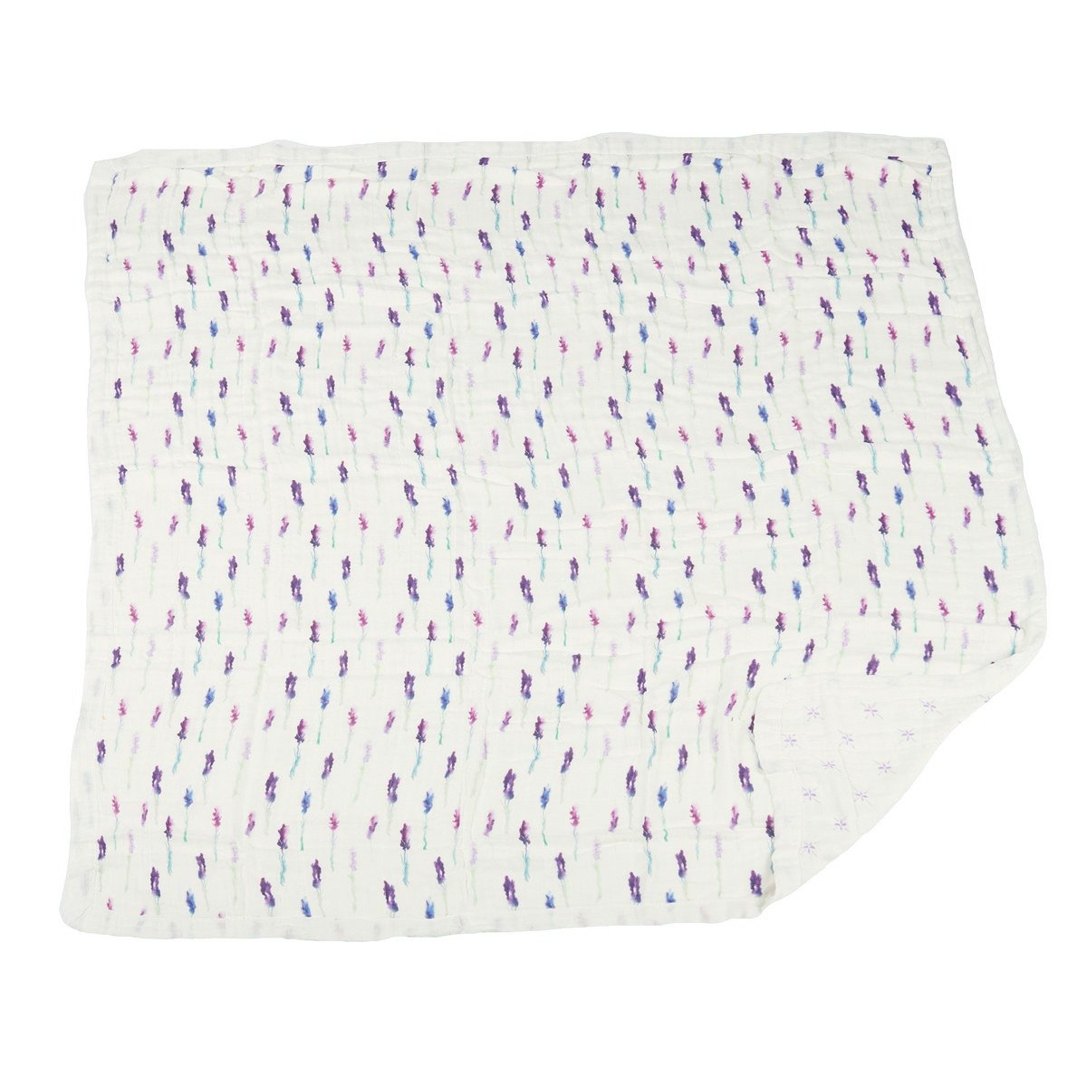 Lavender and Lavender Flower Bamboo Muslin Newcastle Blanket -