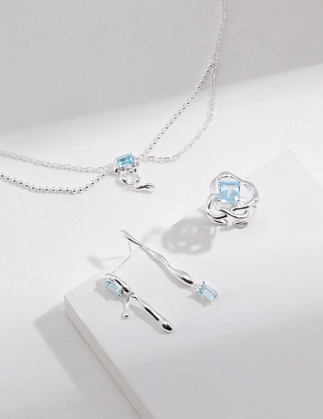 Blue Topaz Drop Earrings