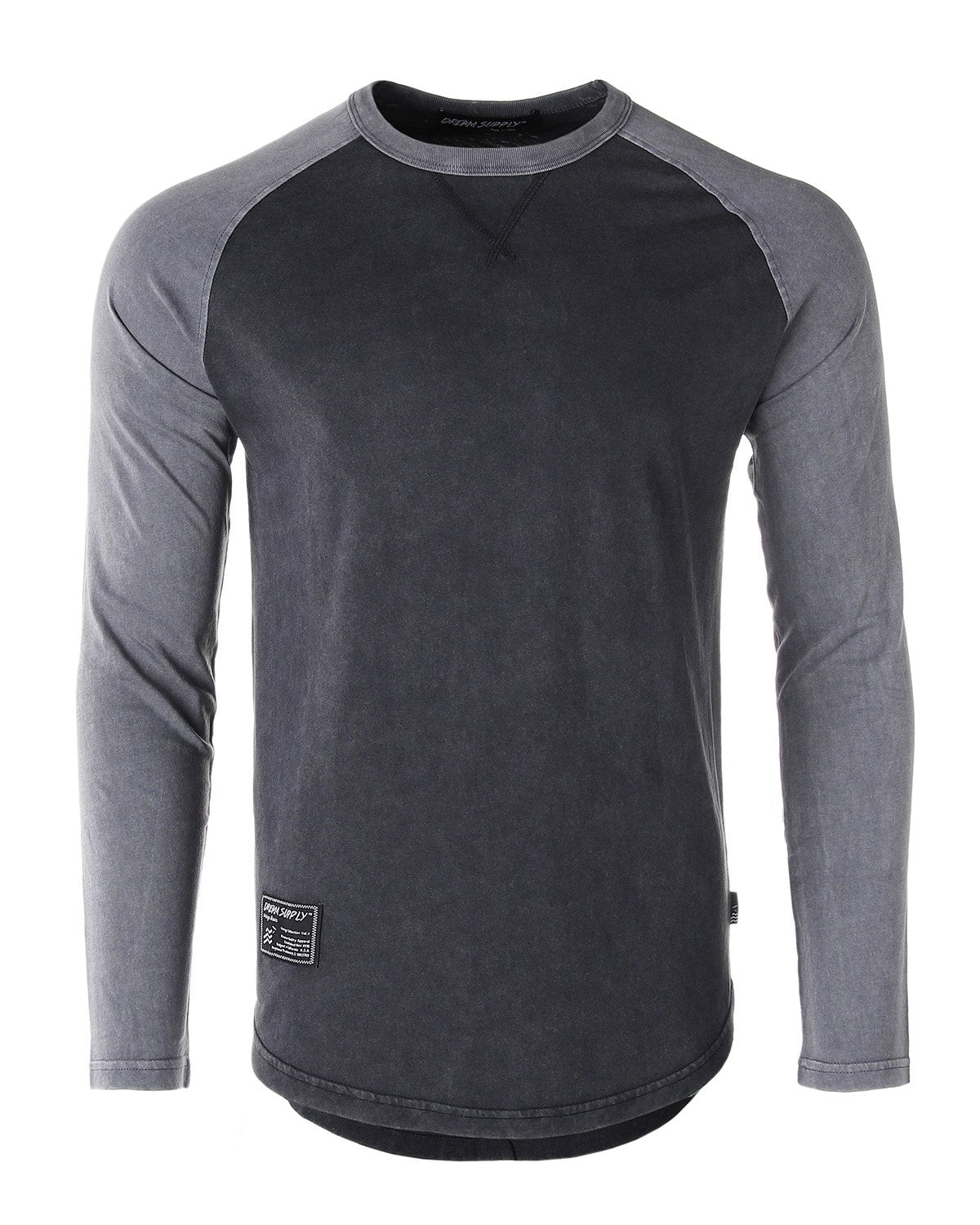 Mens Athletic Fit Baseball Retro Contrast Long Sleeve Raglan T-Shirt - 1 COLOR