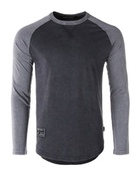 Thumbnail for Mens Athletic Fit Baseball Retro Contrast Long Sleeve Raglan T-Shirt - 1 COLOR