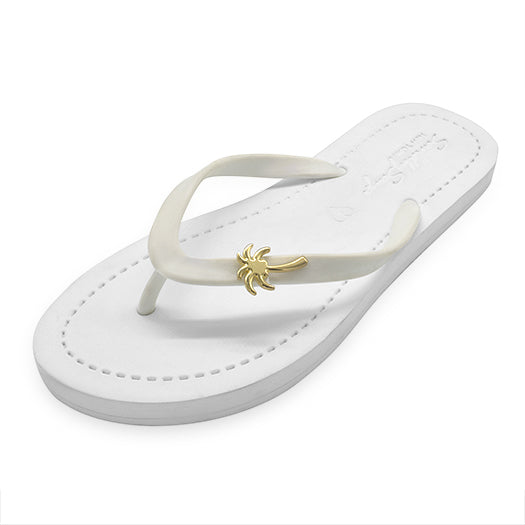 SAND BY SAYA N.Y. - Gold Palm Tree - Studs Flat Flip Flops Sandals - 4 COLORS -