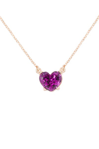 Thumbnail for Heart Glitter Epoxy Necklace - 9 COLORS -