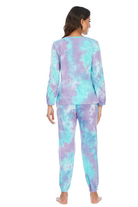 Thumbnail for Tie-Dye Top and Drawstring Pants Lounge Set - 2 PCS. - T - 3 COLORS -