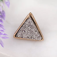 Thumbnail for Riah Fashion - Druzy Triangle Post Earrings - 7 COLORS -