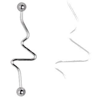 Surgical Steel Wave Industrial Barbell -