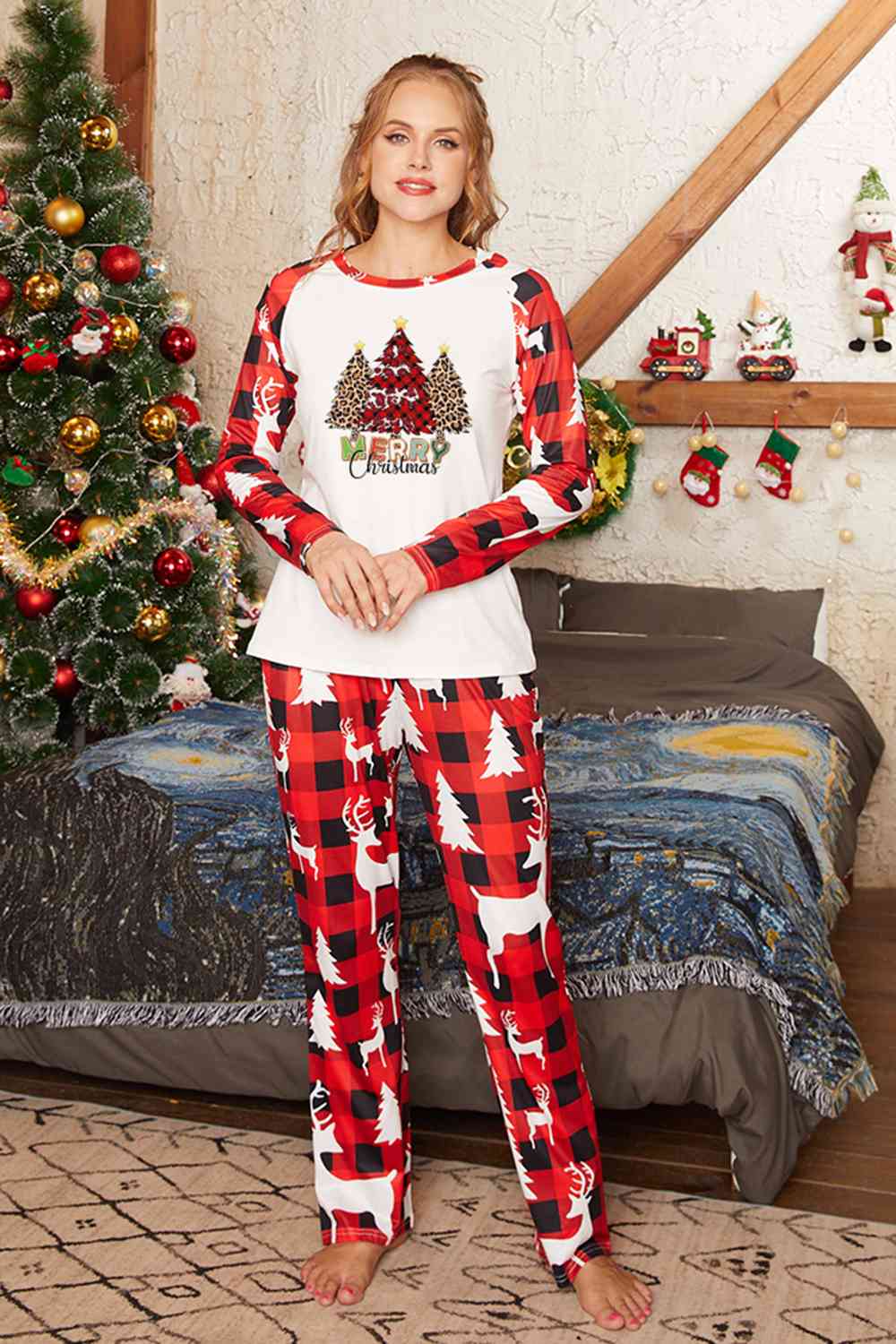 MERRY CHRISTMAS Graphic Top and Pants Set - T - SOLD BY SIZE / 2 PCS. - 4 SIZES -