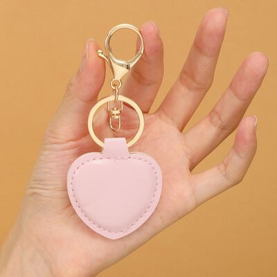 Faux Leather Heart Alloy Key Chain - T - 1 COLOR -