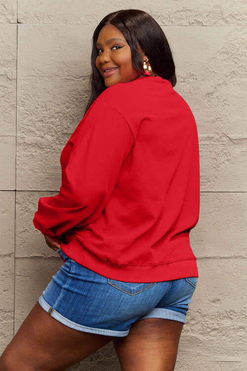 Simply Love Full Size MAMA CLAUS Round Neck Sweatshirt - SIZES S THRU 3XL - T - 2 COLORS -