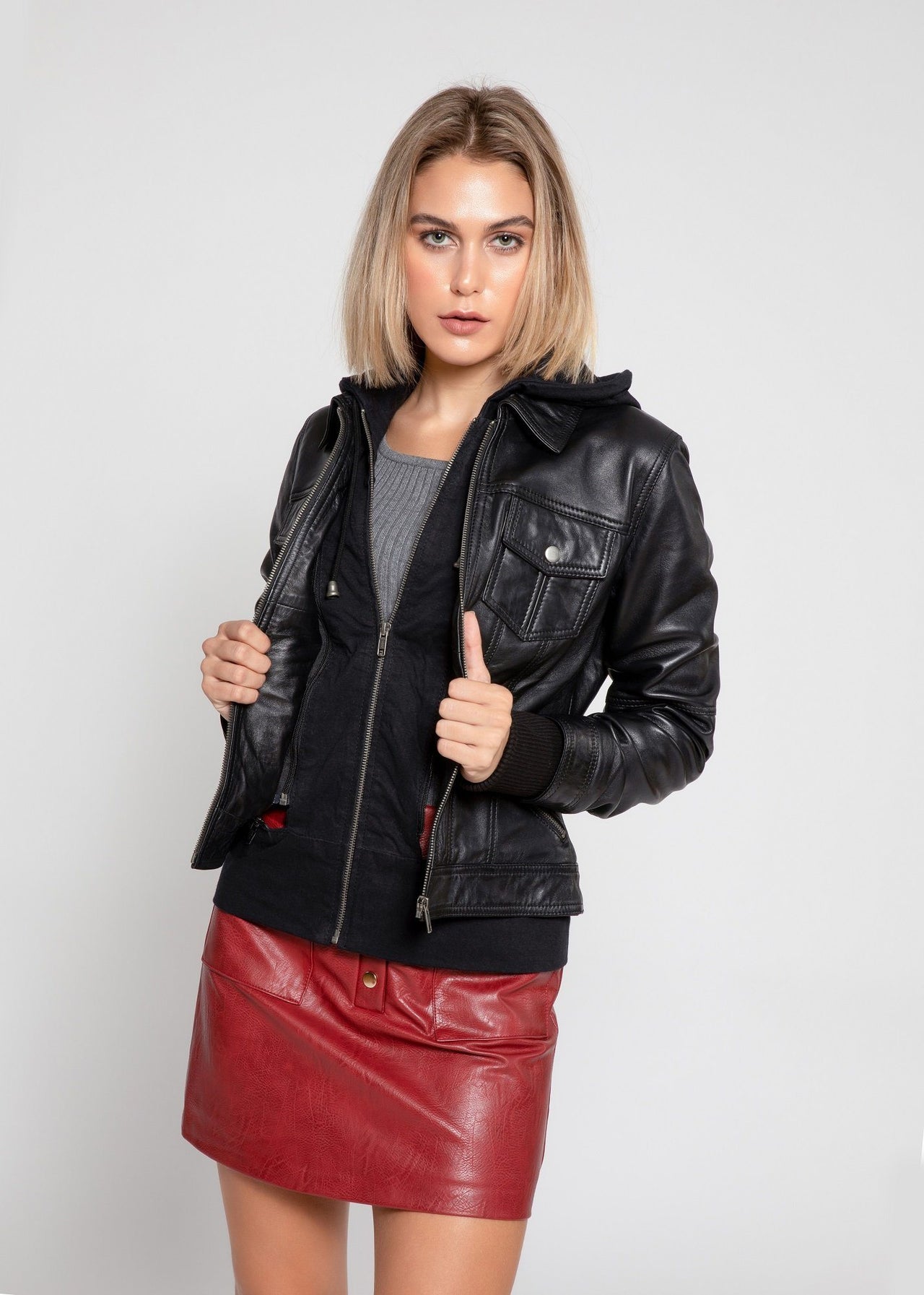 Fadcloset - Annalise Womens Leather Jacket - 1 COLOR -