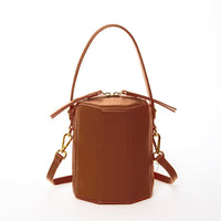 Thumbnail for Harper Amber Brown Leather Bucket Bag -