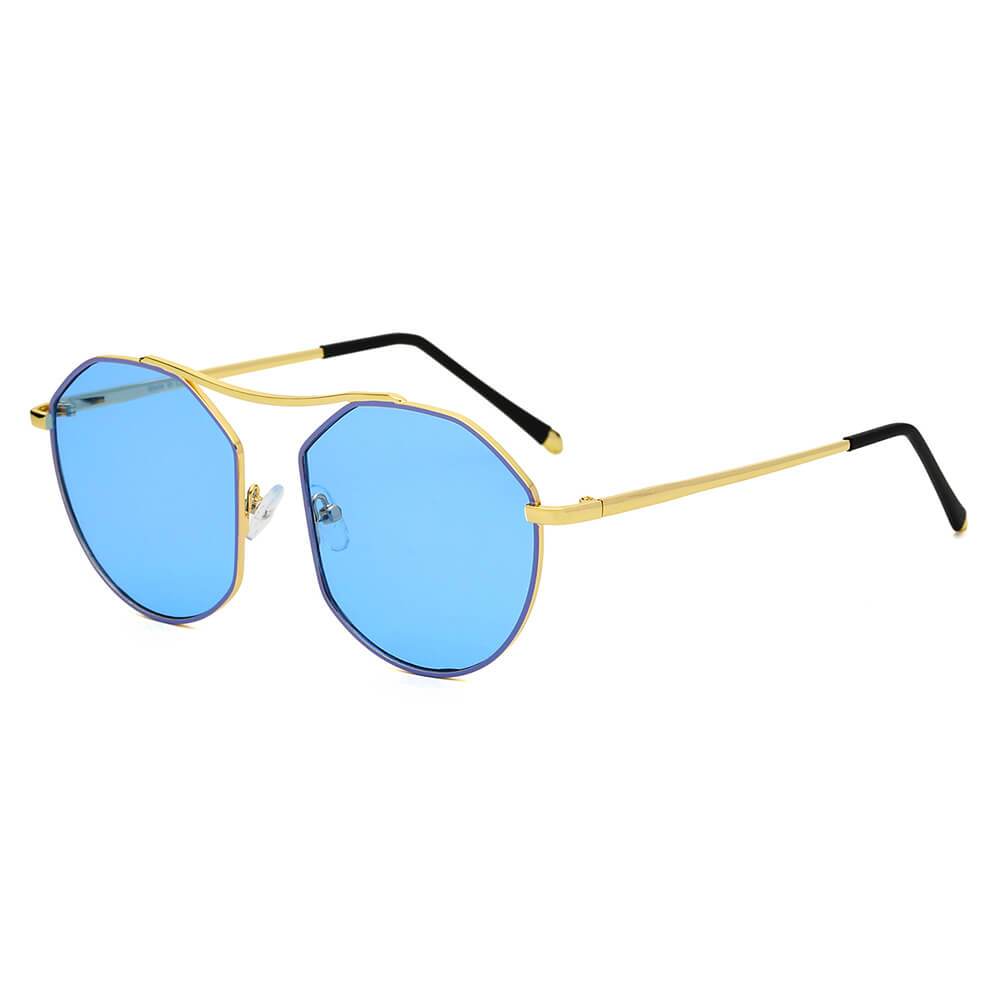 Choctaw | S2035 - Women Round Tinted Flat Lens Spectacles Opticals Sunglasses Circle - 4 COLORS -