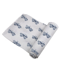 Thumbnail for Newcastle - Indigo Monster Trucks Cotton Swaddle -