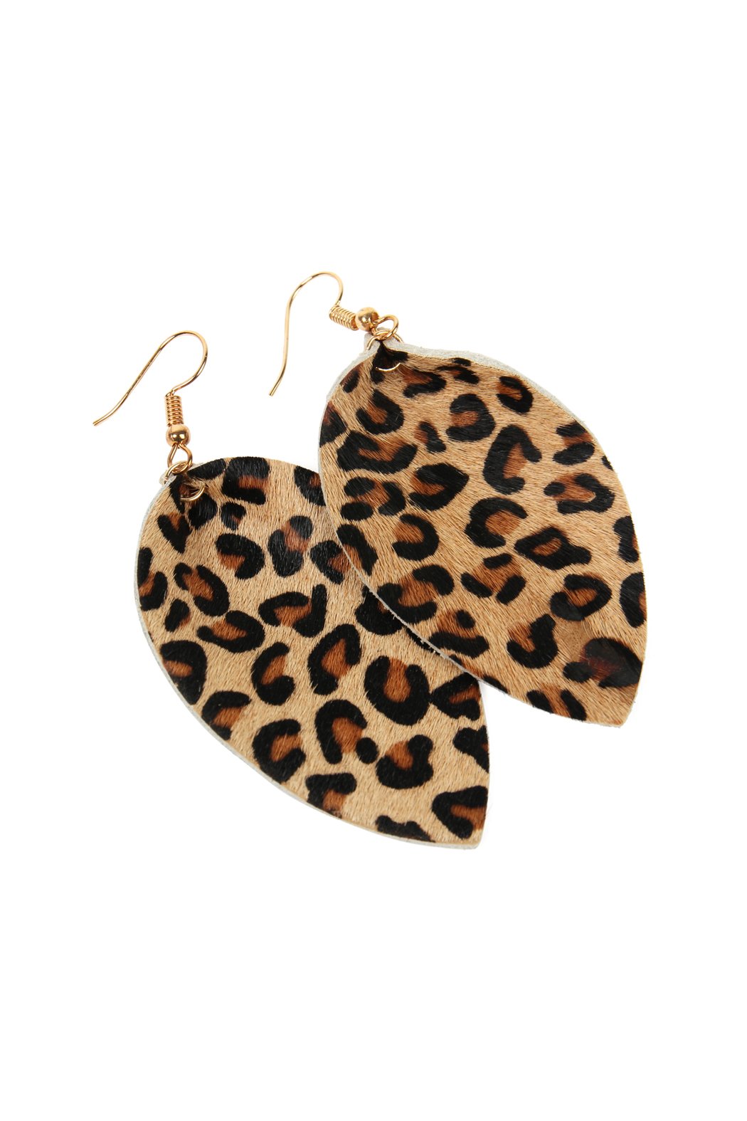 Riah Fashion - Leopard Leather Drop Earrings - 4 COLORS