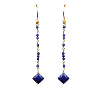 Thumbnail for Gena Myint - Lapis Lazuli Linear Vermeil Earrings -