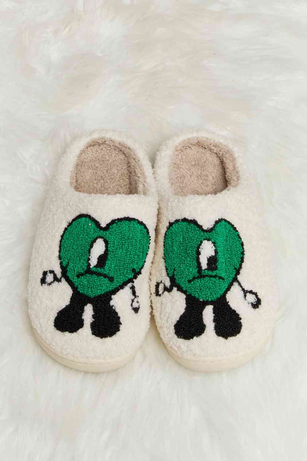 Melody Love Heart Print Plush Slippers - T - 2 COLORS -