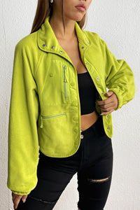 Thumbnail for Snap Down Collared Jacket - T - 4 COLORS -