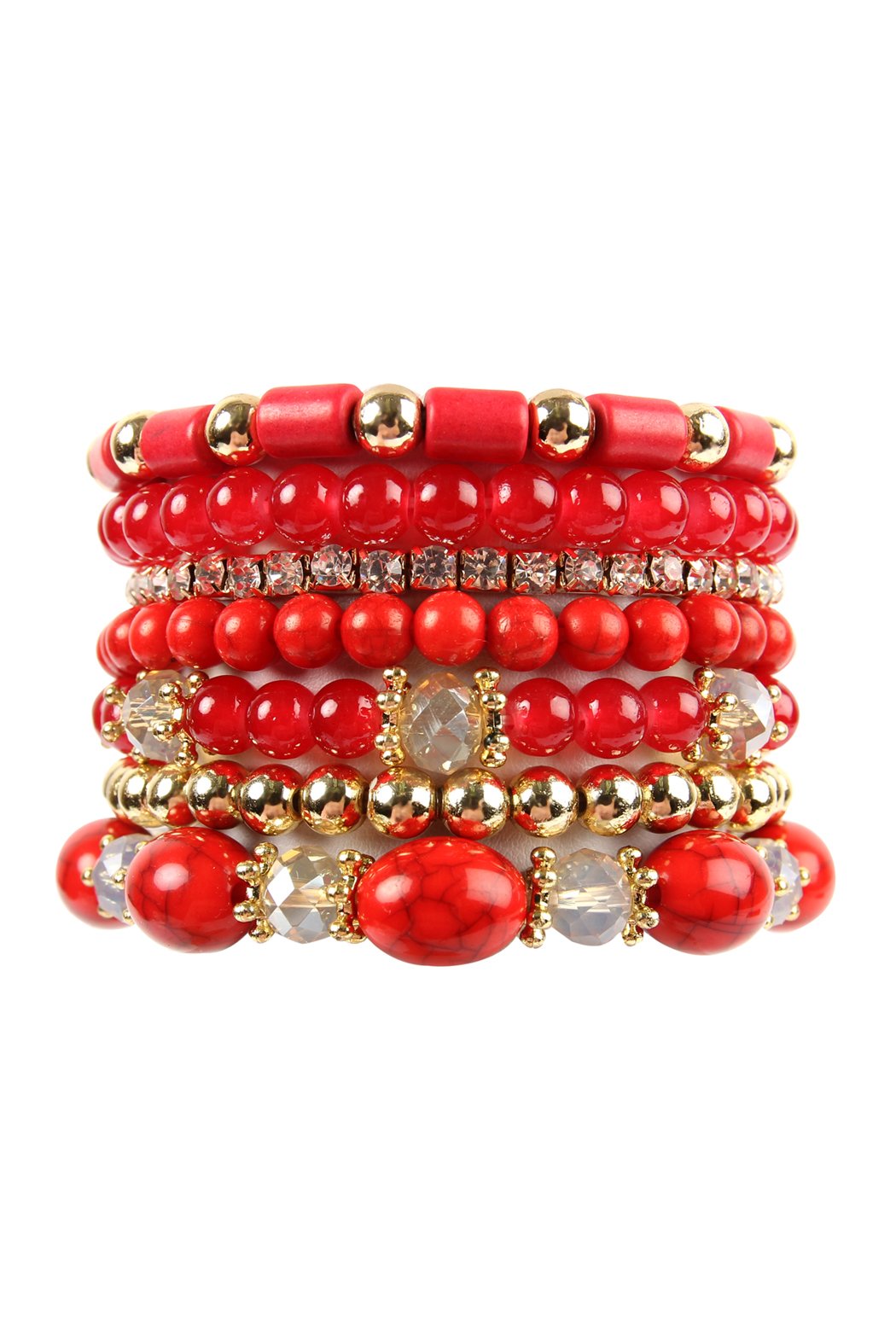 Riah Fashion -  - Multibead Stackable Bracelet - 7 COLORS -