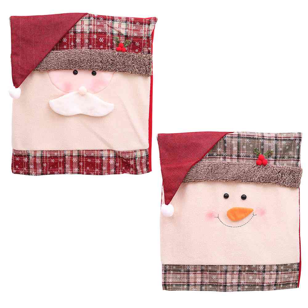 Pom-Pom Christmas face Trim Chair Cover - ADD TO YOUR CHRISTMAS / HOLIDAY THEME - [5-10DAY DELIVERY] - T - 2 TYPES -