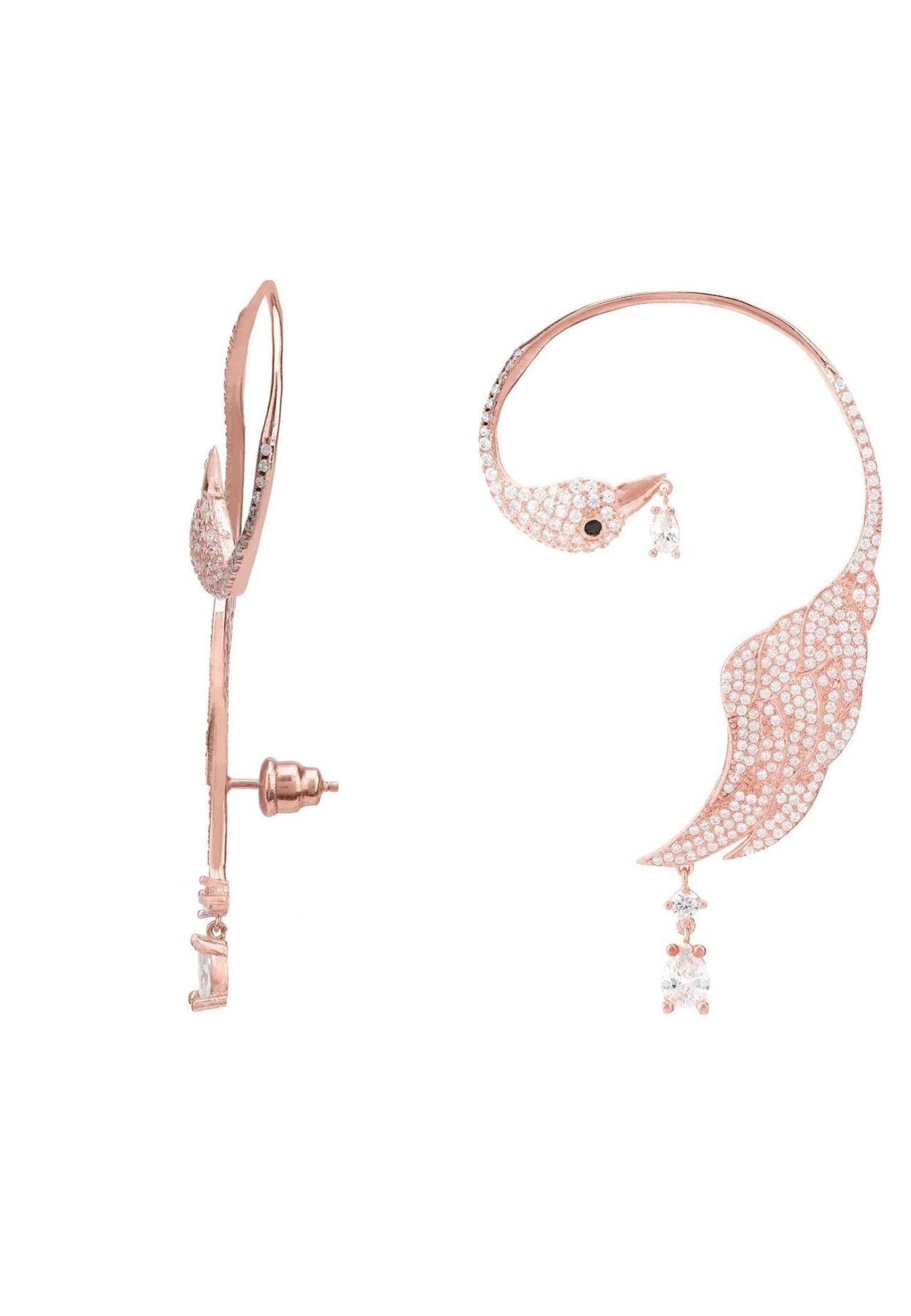 LATELITA - Bird of Paradise Ear Climber White Rosegold (LEFT) - 1 PC. -