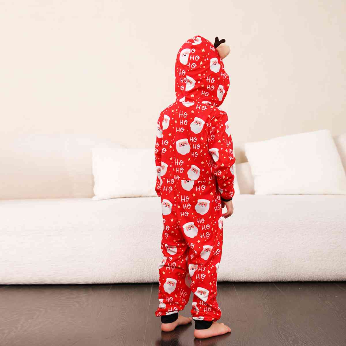 BABY Santa Print Hooded Jumpsuit - T -